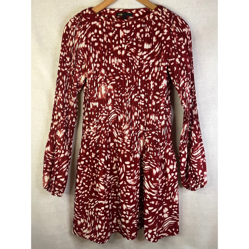 Maje Rocker Shift Dress Red White Sz 1 / US Sz S - Picture 2 of 11